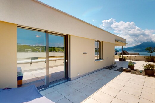 terrasse mit mountain view, blick auf die berge, day time, terrasse, und property visible