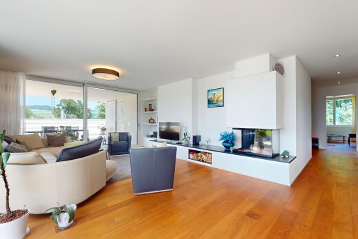 wohnzimmer mit natural light, natürliches licht, inside property, wood finish floor, und holzfußboden