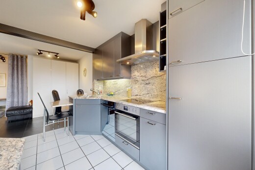 küche mit dunstabzugshaube, küchenrückwand beim herd, küchenrückwand beim Herd, ofen, und küchentheke