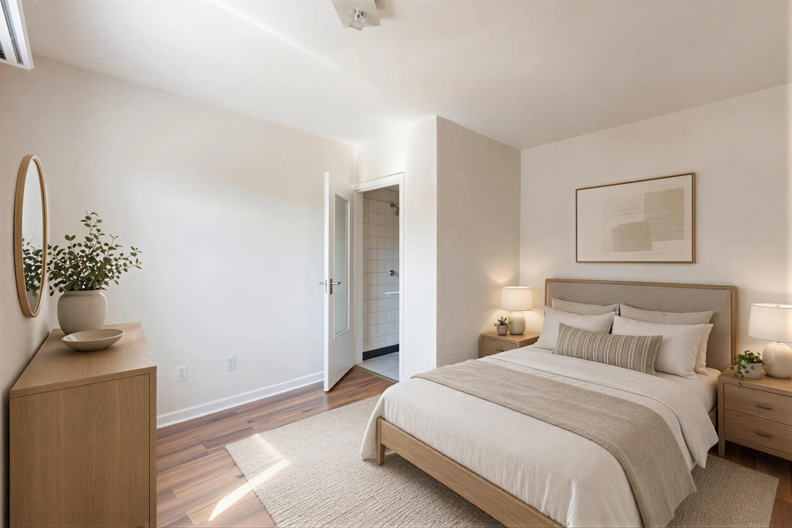 pièce vide avec drywall, cloison sèche, baseboards wall, plinthes murales, et wood finish floor