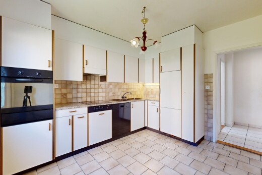 küche mit ofen, light floor, light countertops, küchenrückwand beim herd, und küchenrückwand beim Herd