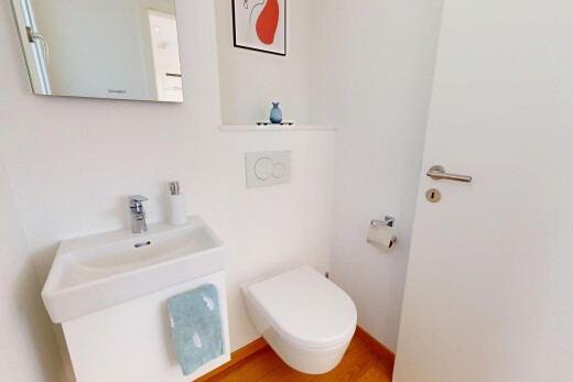 salle de bains avec miroir, inside property, toilette, cloison sèche, et drywall