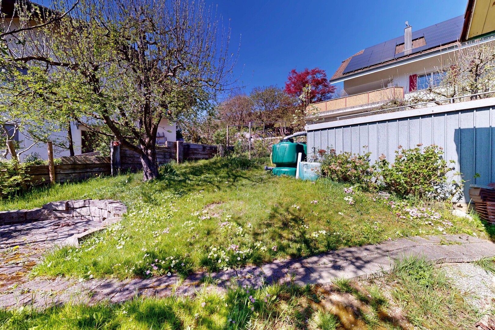garten mit zaun und from property