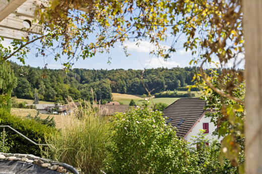 jardin avec view focus, day time, from property, forest view, et vue sur la forêt