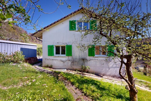 außenansicht mit property visible, rasen, day time, und stuckverkleidung