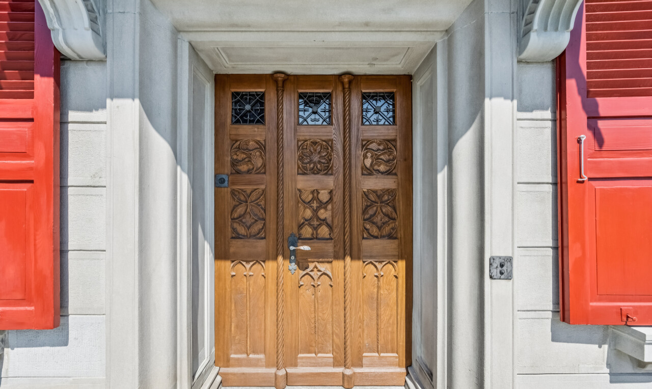 einzelheiten mit exterior, siding, und door