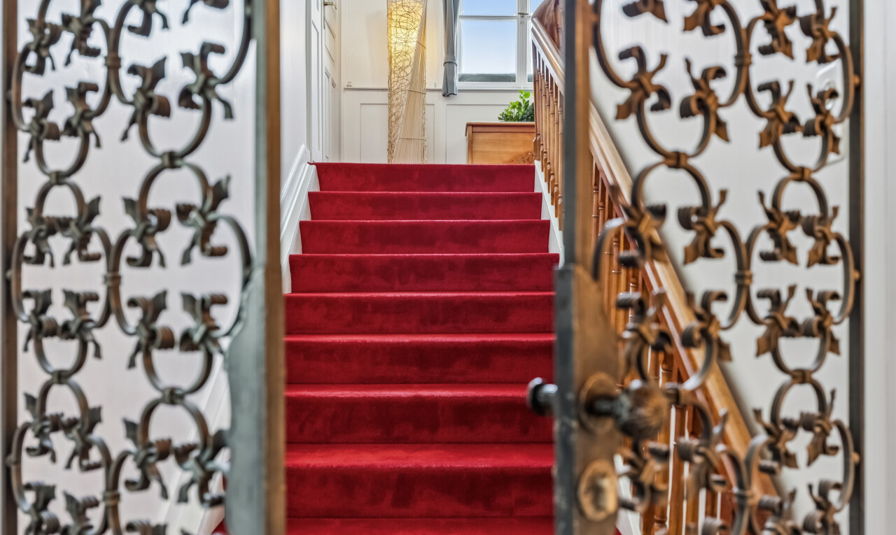 treppe mit treppen, carpet stairs, und inside property