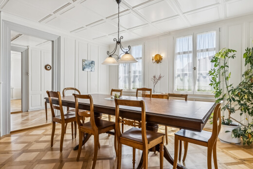 esszimmer mit natürliches licht, paneling wall, und wandvertäfelung