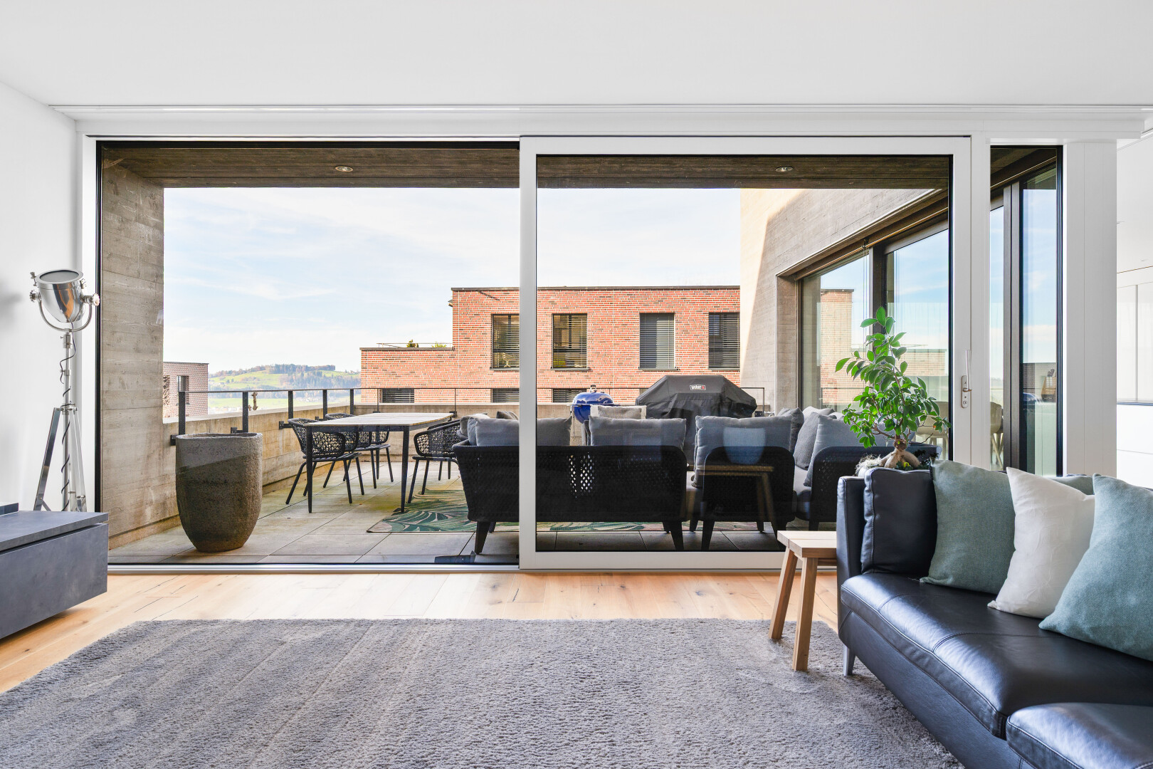 living area featuring wood finished floors