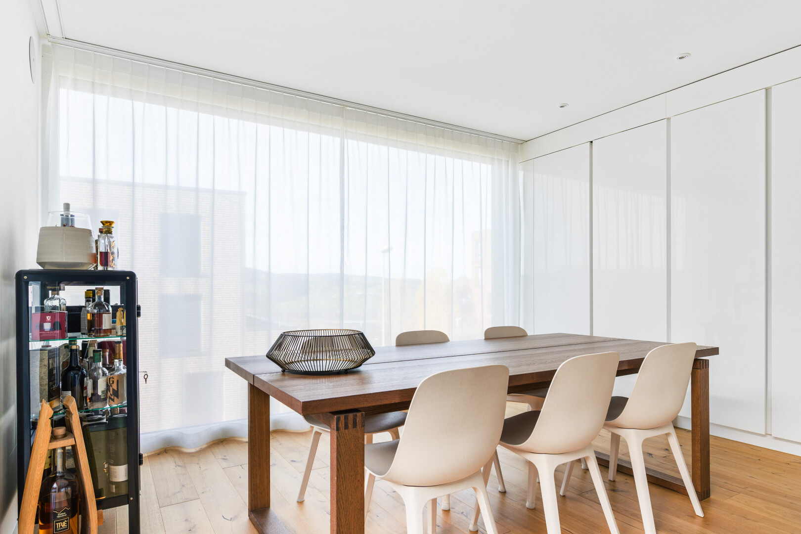 dining room with light wood-type flooring