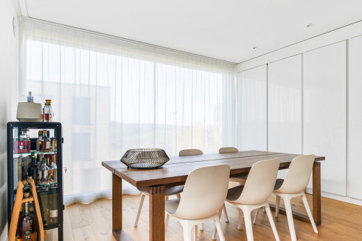 dining room with light wood-type flooring