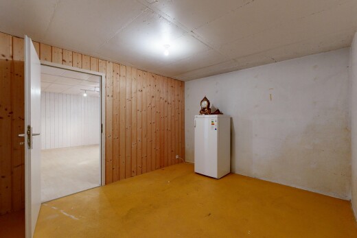 pièce vide avec sous-sol, wood wall, mur en bois, inside property, et concrete floor