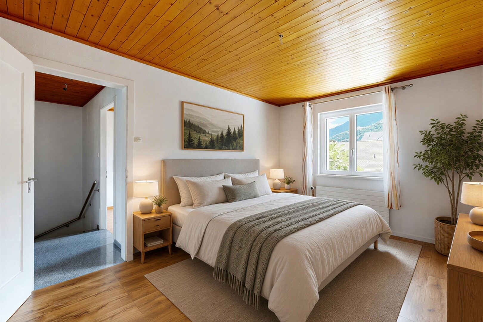 leerer raum mit natural light, natürliches licht, inside property, wood finish floor, und holzfußboden