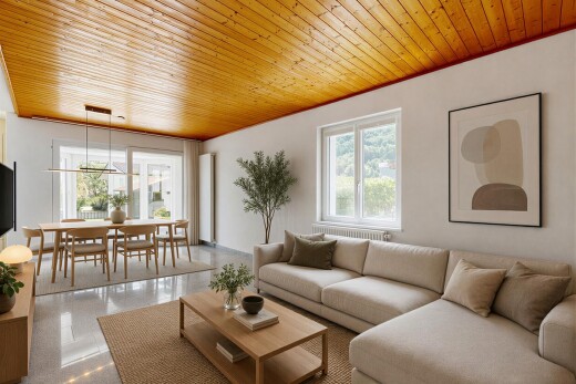 leerer raum mit natural light, natürliches licht, inside property, kühler, und wood ceiling
