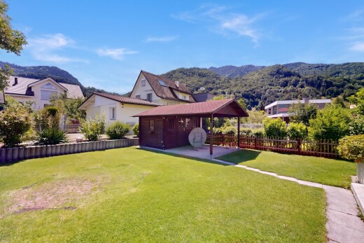 garden with a mountain view