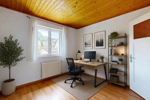 leerer raum mit holzdecke, wood ceiling, natürliches licht, natural light, und kühler