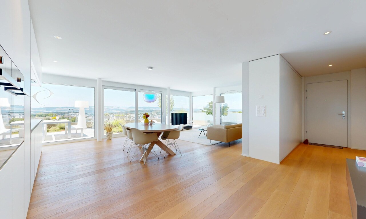 dining room featuring recessed lighting and light wood-type flooring