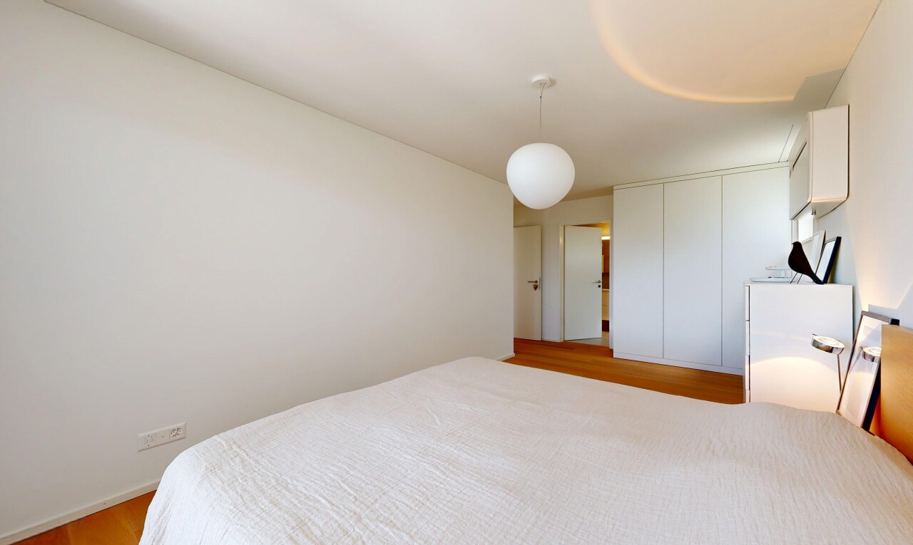room featuring pendant lighting, light wood finished floors, and a closet