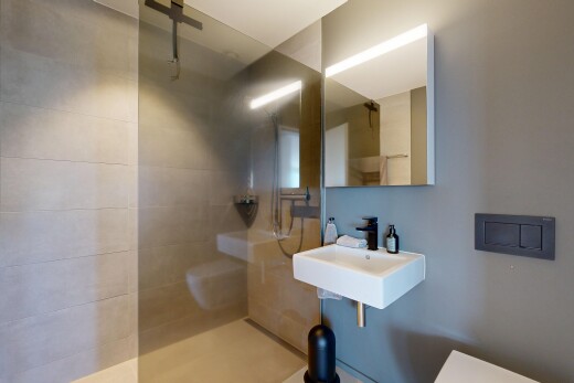 full bathroom featuring walk in shower