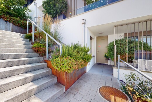 reception area / community lobby featuring stairway