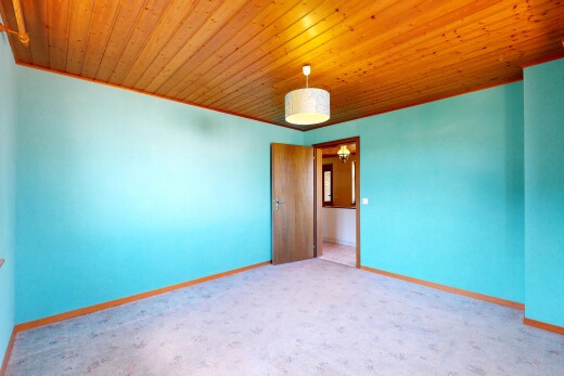 pièce vide avec moquette, carpet, cloison sèche, drywall, et plafond en bois