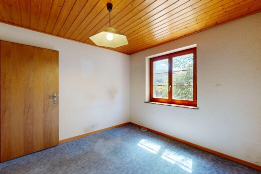 empty room featuring wooden ceiling and carpet