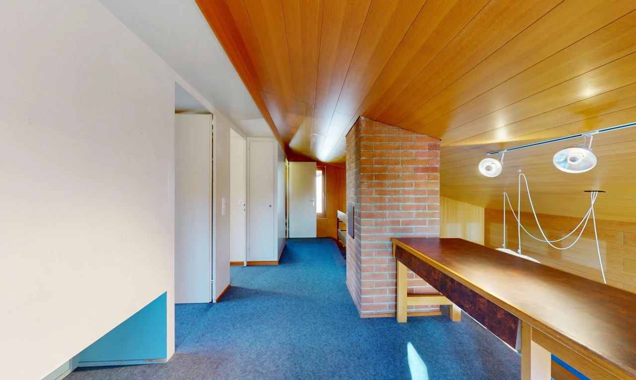 halle / korridor mit niedrige decke, low ceiling, zusätzliches zimmer, teppich, und carpet