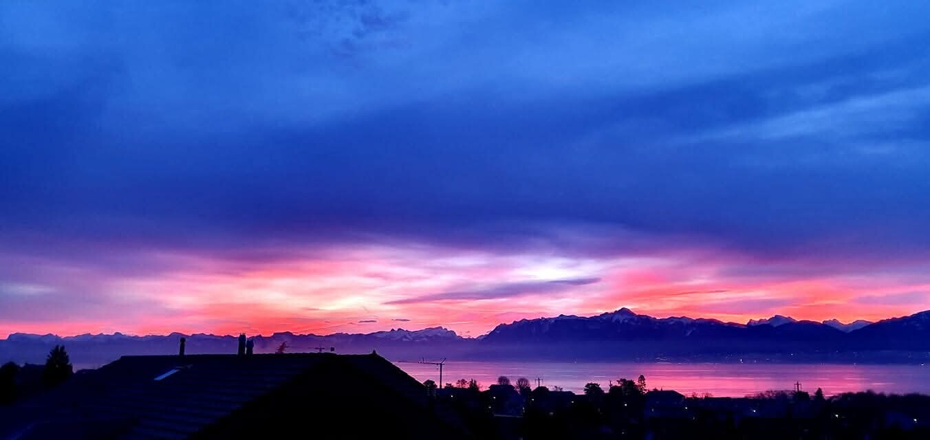 vue sur la montagne avec dusk, vue sur la montagne, et mountain view