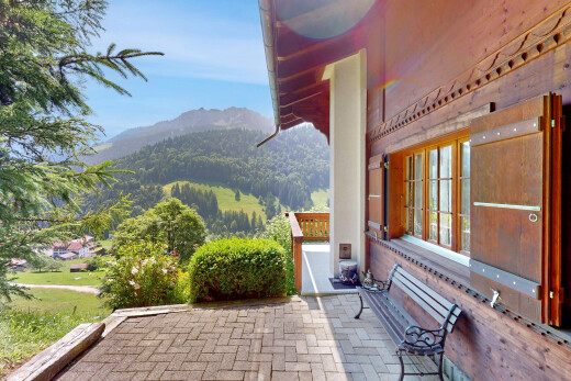 terrasse mit blick auf die berge, mountain view, day time, terrasse, und from property