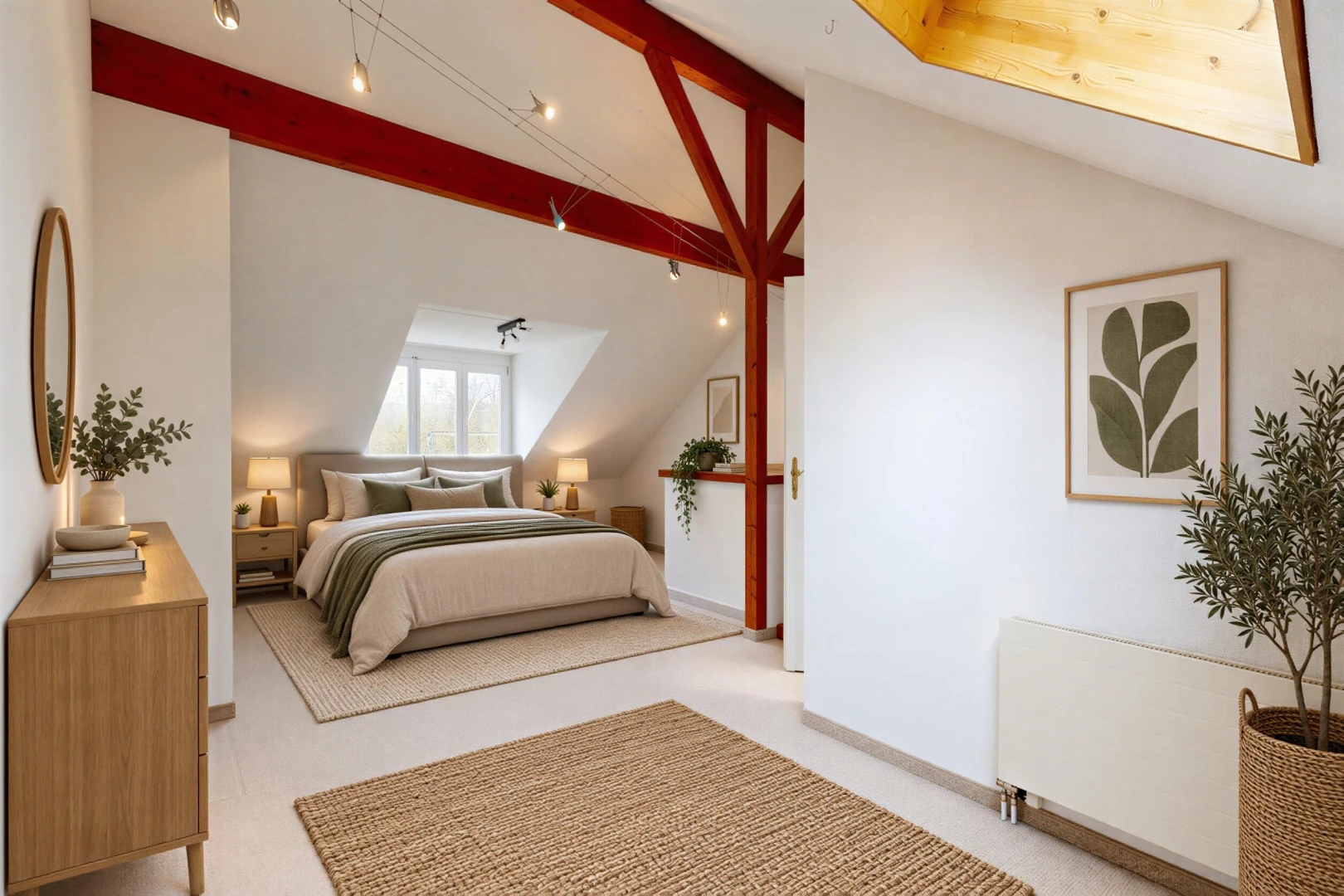 leerer raum mit dachschräge, vaulted ceiling, kühler, natürliches licht, und natural light