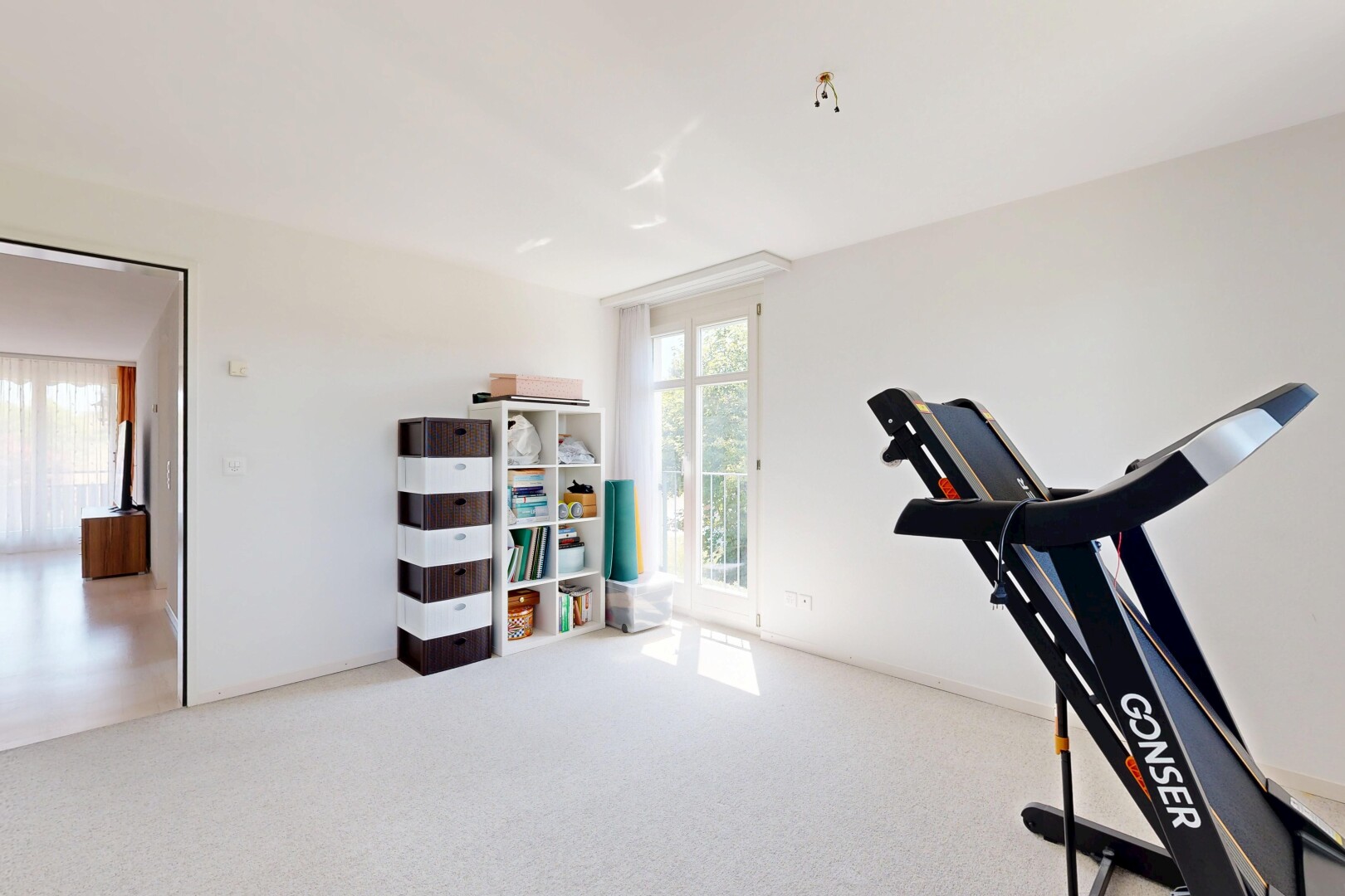 fitnessstudio mit gipskartonwand, drywall, teppich, carpet, und inside property