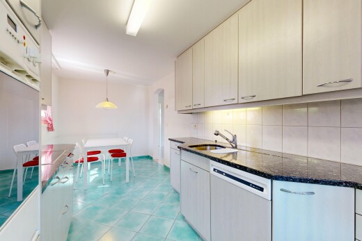 küche mit dark countertops, inside property, geschirrspülmaschine, pendelleuchte, und pendant lighting