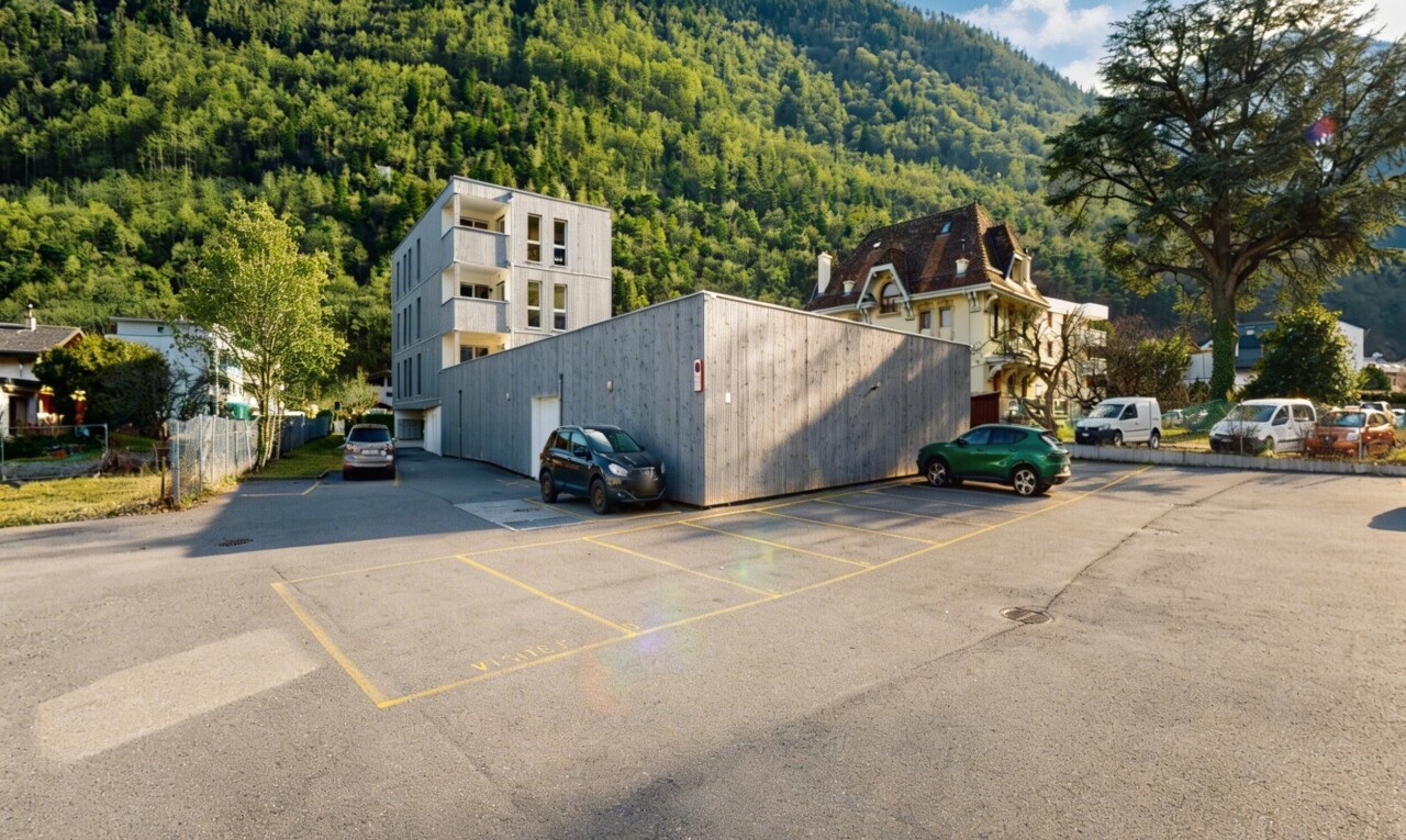 façade avec vue sur la montagne, mountain view, parking, vue sur la forêt, et forest view