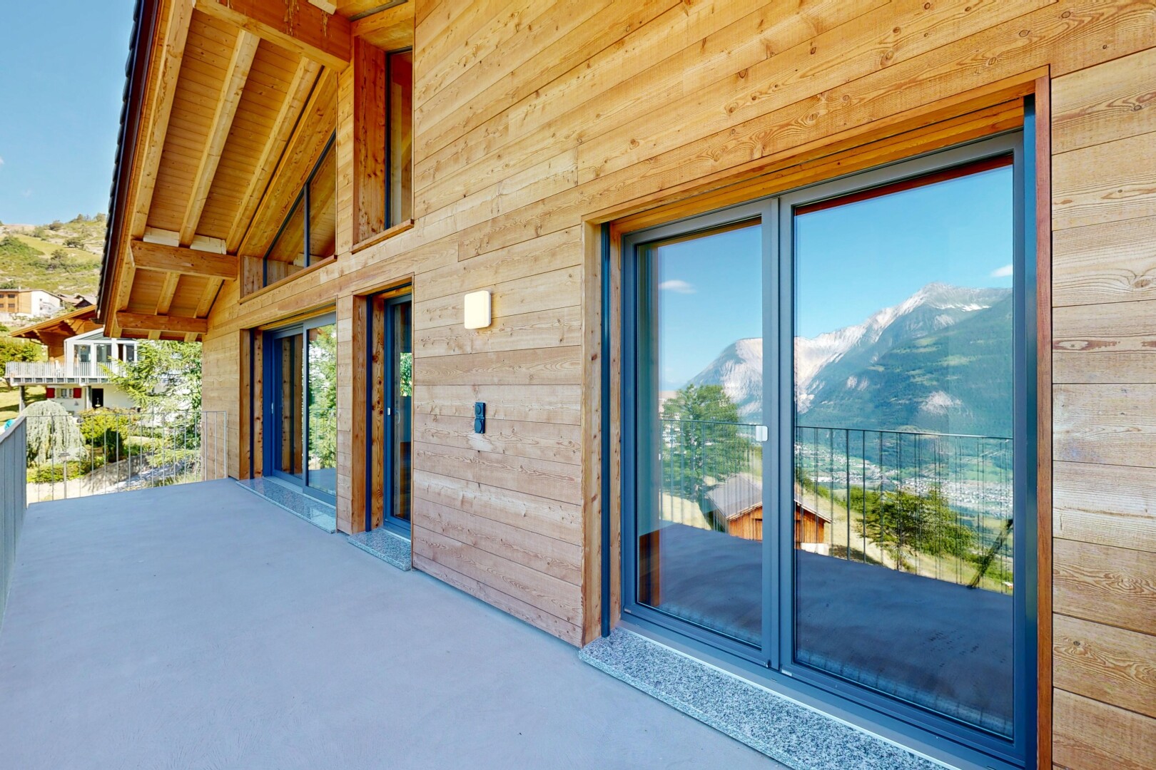terrasse mit day time, from property, mountain view, und blick auf die berge