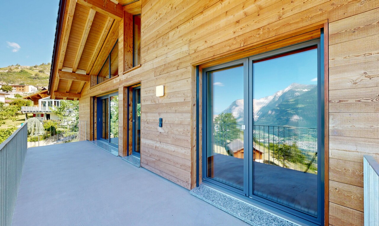 terrasse mit day time, from property, mountain view, und blick auf die berge