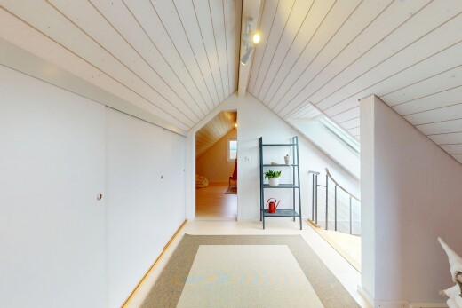 halle / korridor mit dachfenster, holzdecke, wood ceiling, niedrige decke, und low ceiling