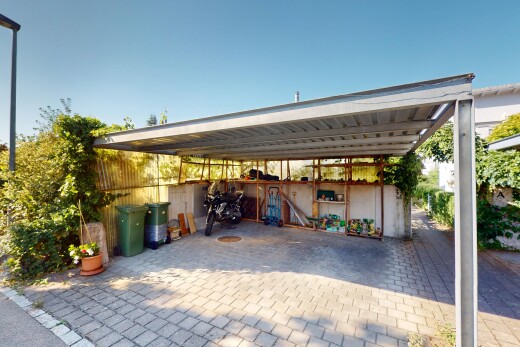 terrasse mit freistehender carport und terrasse