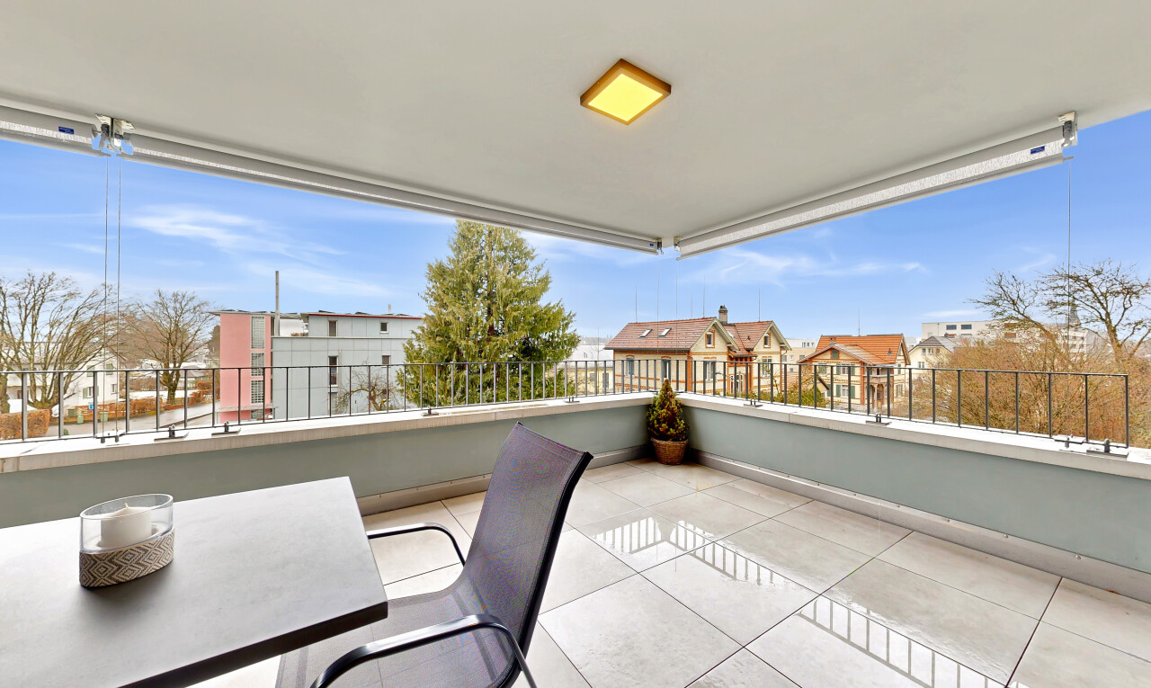 terrasse avec vue résidentielle, residential view, terrasse, day time, et from property