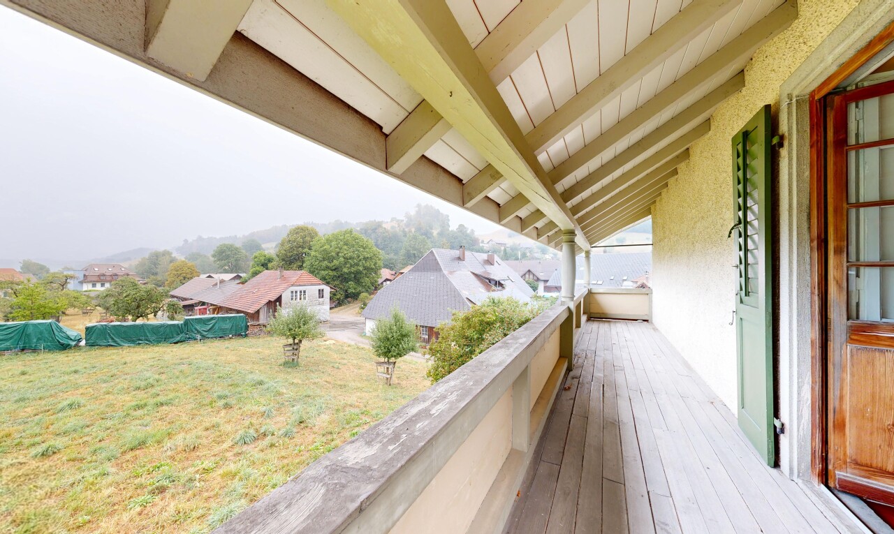 balkon mit balkon, from property, overcast, und view focus