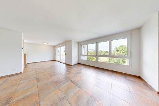 pièce vide avec inside property, light floor, cloison sèche, drywall, et lumière naturelle