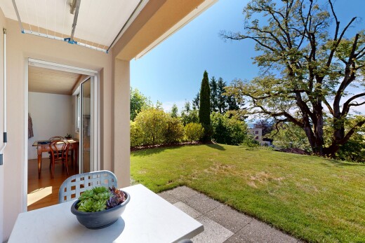 jardin avec pelouse, day time, from property, et terrasse