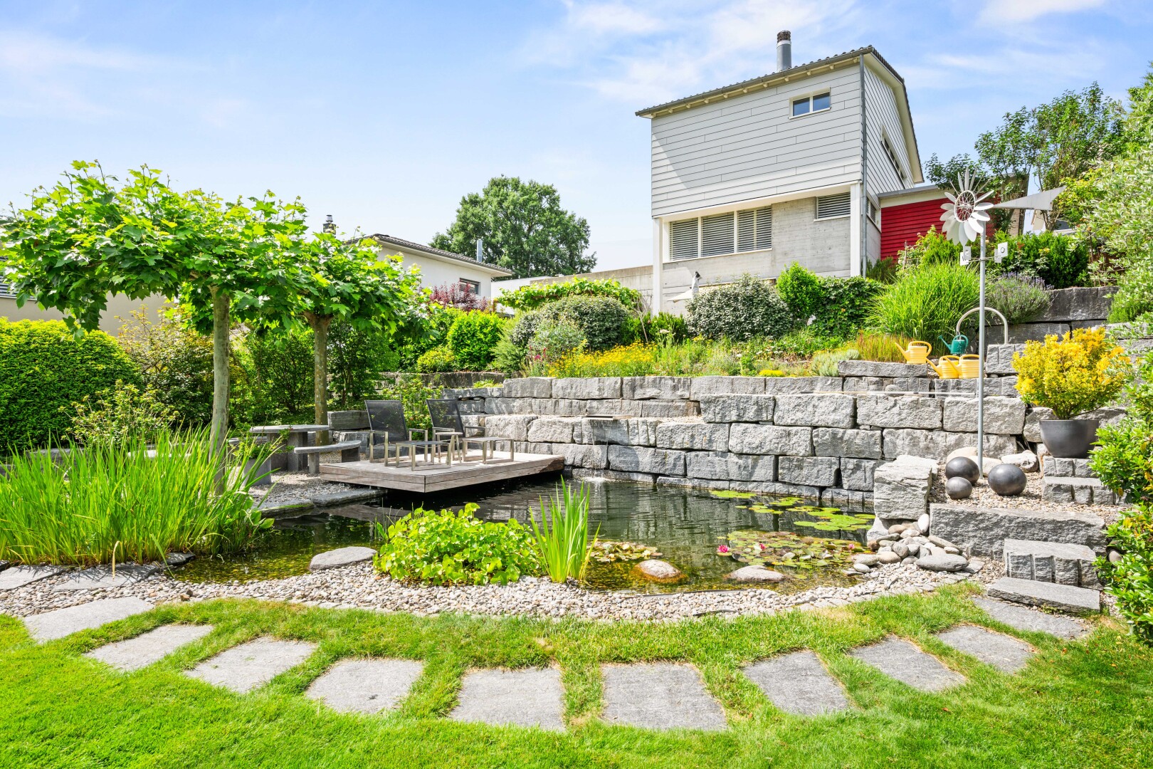 garten mit day time, garden pond, und garten teich