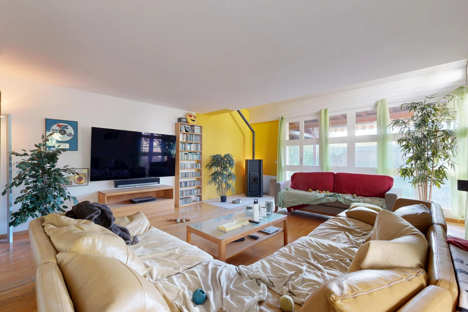 living area featuring wood finished floors