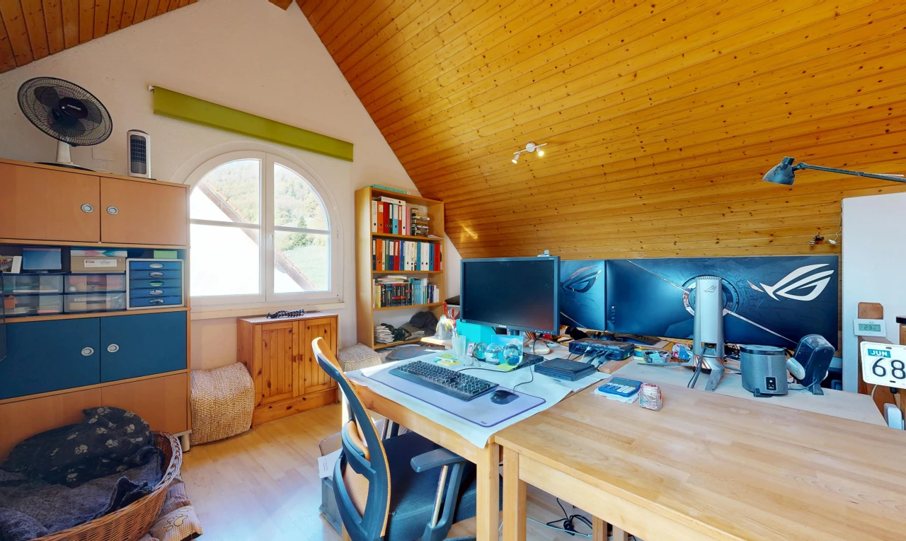 office featuring a vaulted wooden ceiling and light wood finished floors