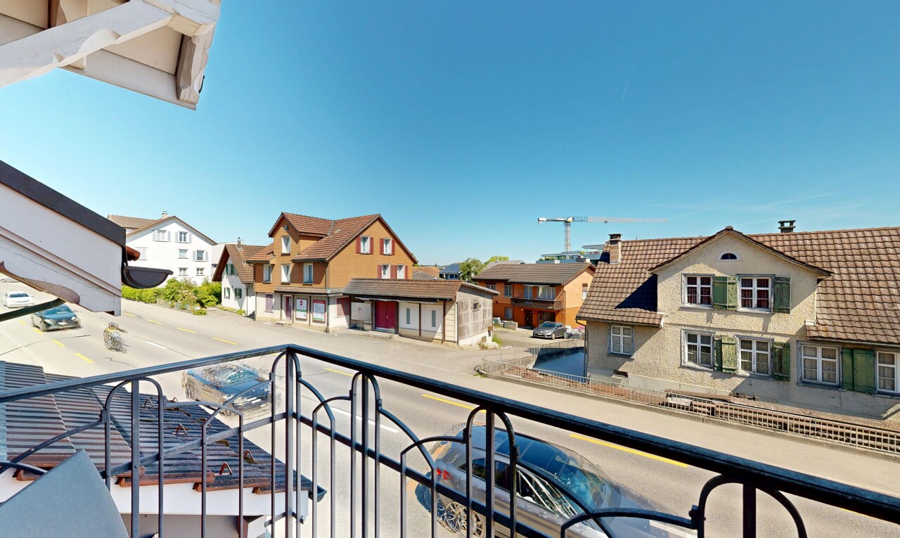balkon mit from property, day time, residential view, wohngebietblick, und balkon