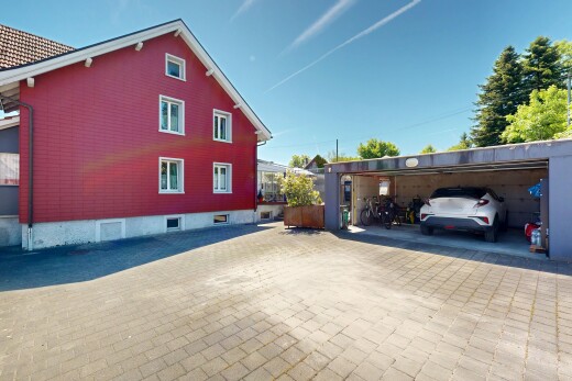außenansicht mit betonfundament, day time, und property visible