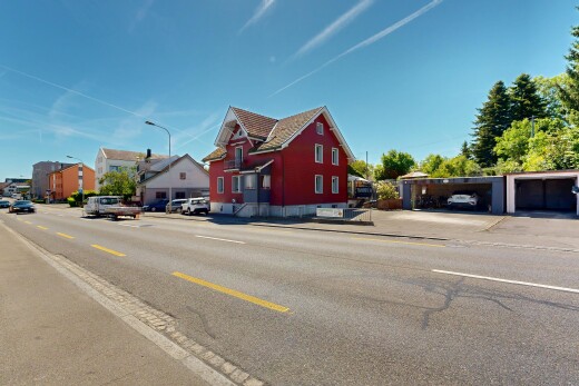 außenansicht mit day time und betonfundament