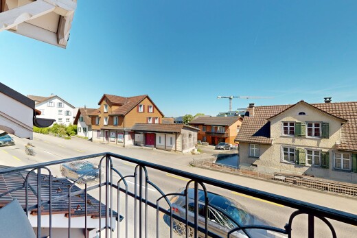 balkon mit from property, day time, residential view, wohngebietblick, und balkon