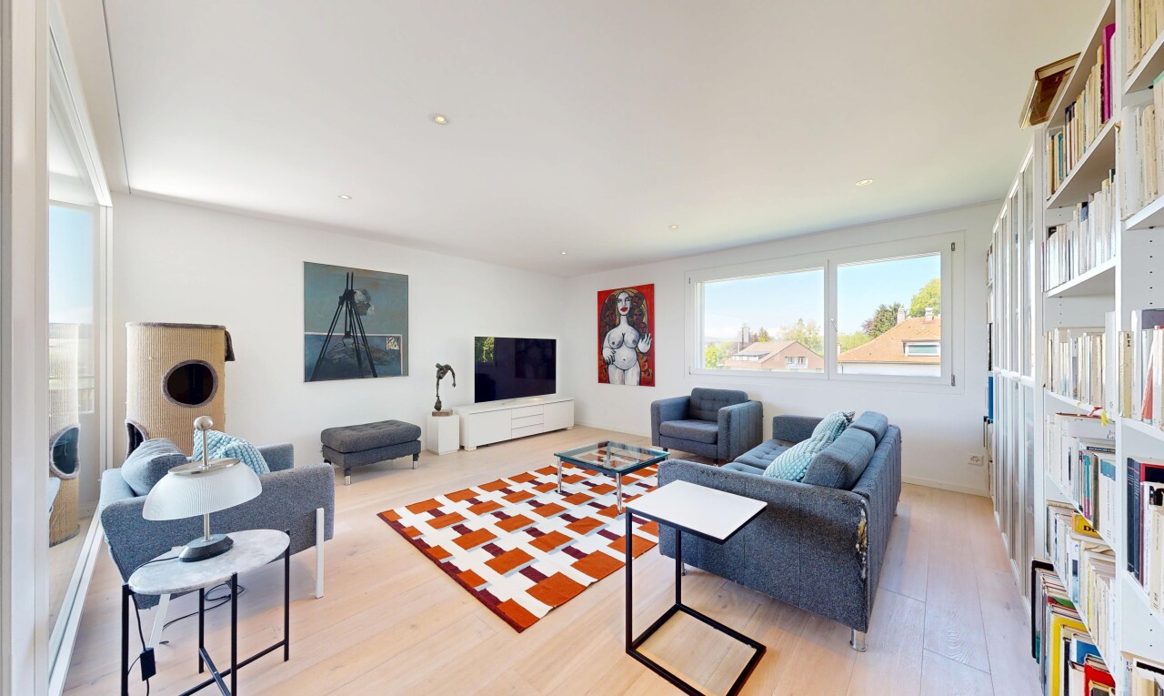 living area featuring light wood-style floors