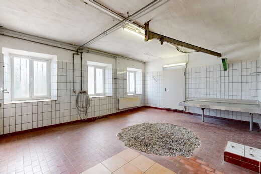 leerer raum mit natürliches licht, natural light, inside property, fliesenwand, und tile wall